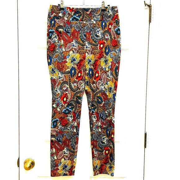 Jules & Leopold Women's Print Pants Size L Paisley Floral Made in Canada #M-1638 - Picture 1 of 7